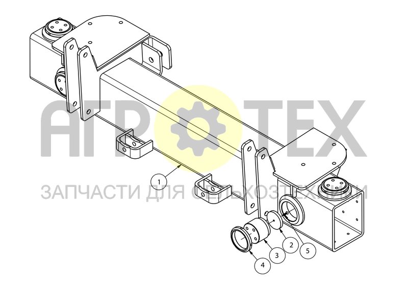 Труба переднего моста в сборе (SX016661) (SX016661F) (№4 на схеме)